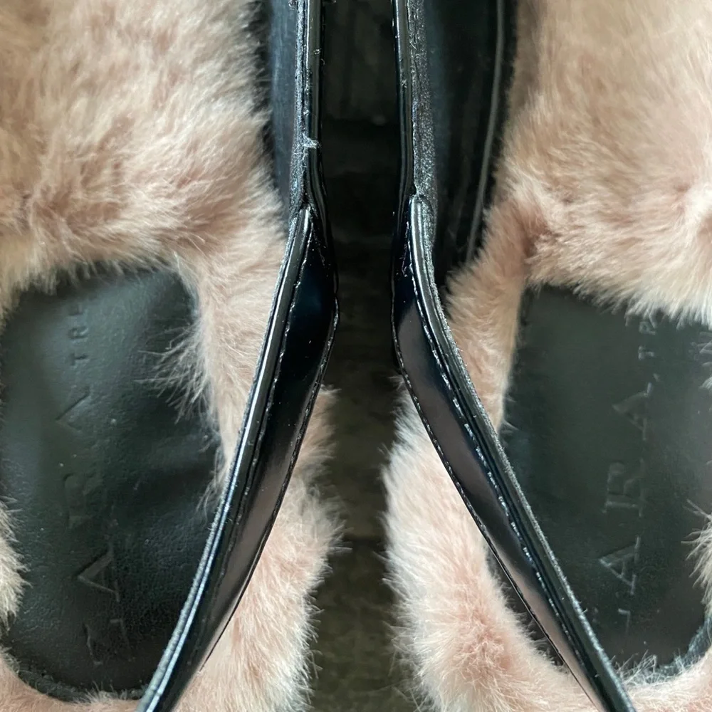 Zara Faux Fur Slingback Ballerina Flats Size 36 US 5.5-6